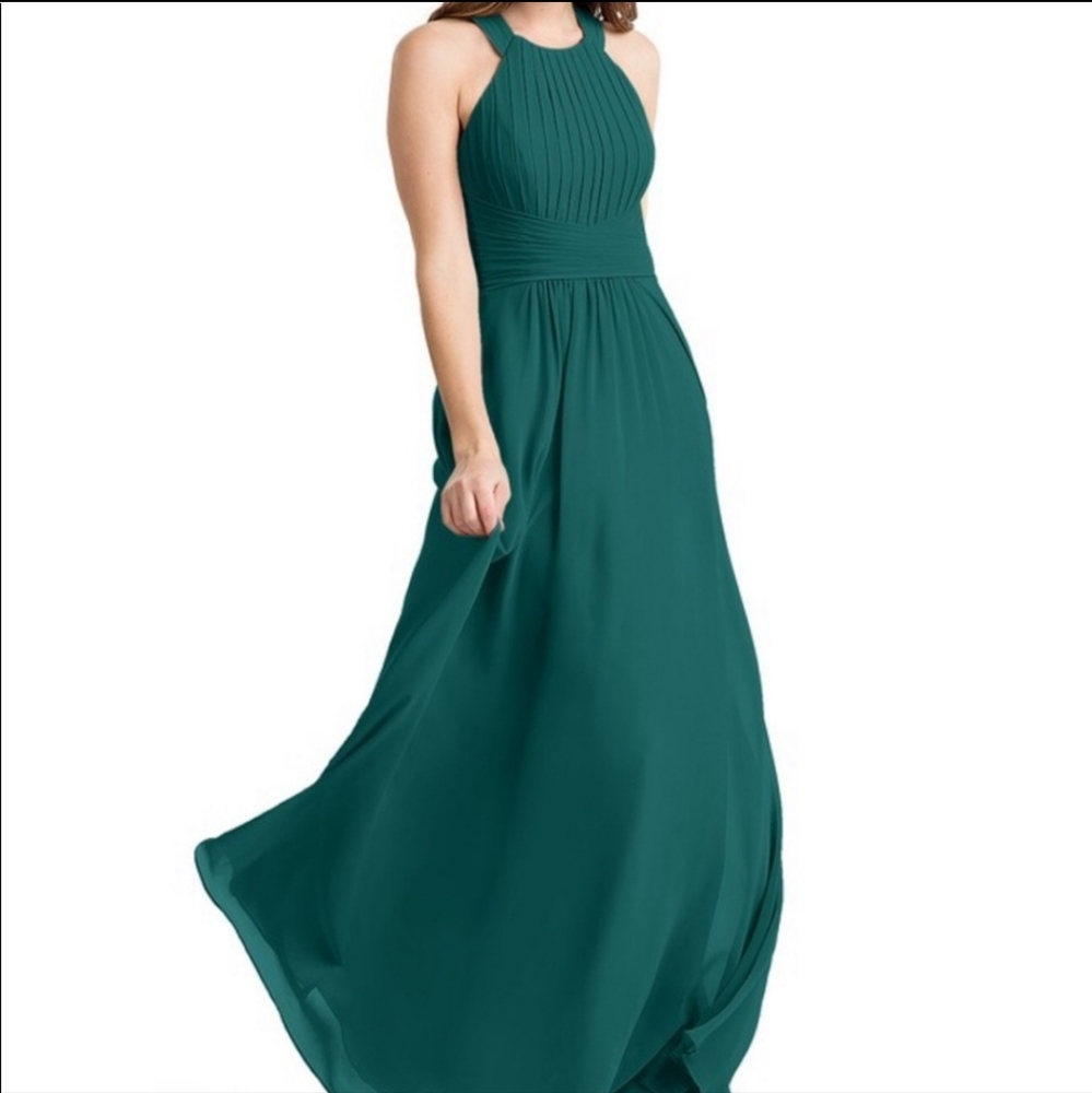 AZAZIE Winona Maxi Dress in Peacock (dark green color)